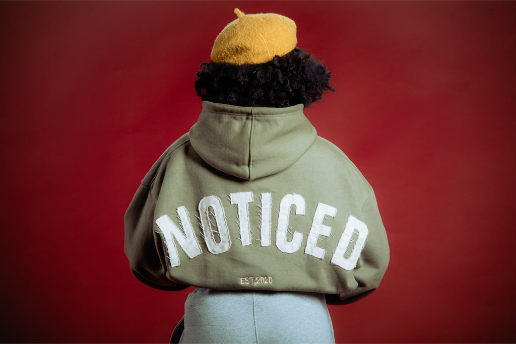 Premium Graciously Noticed Heavyweight Hoodie (Olive Green)