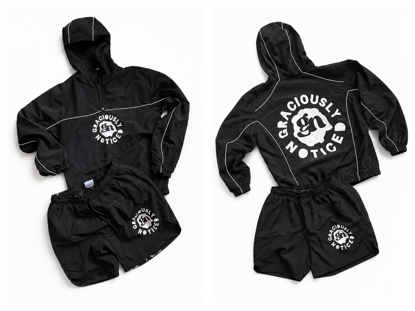 GN- Never Go Unnoticed Windbreaker Set (Black)