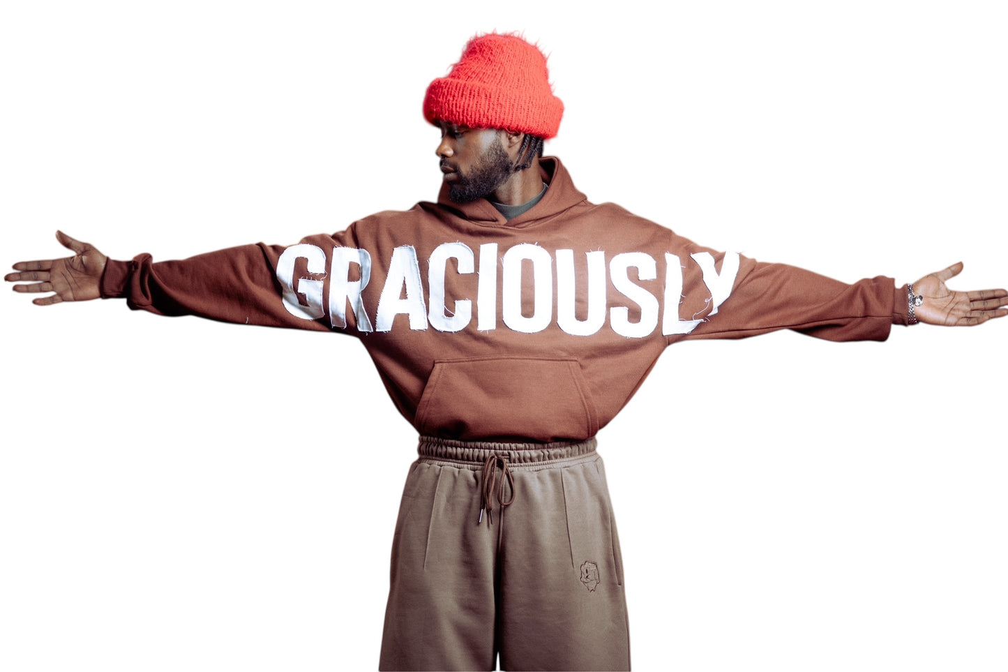 Premium Graciously Noticed Heavyweight Hoodie (Brown)