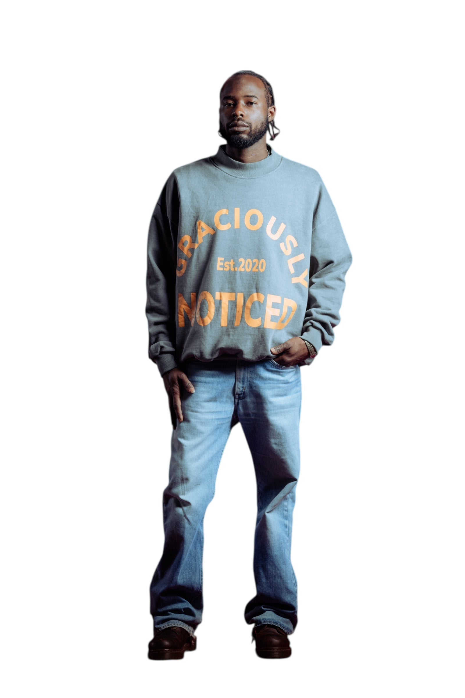 Premium Graciously Noticed Crewneck Sweater (Grey)