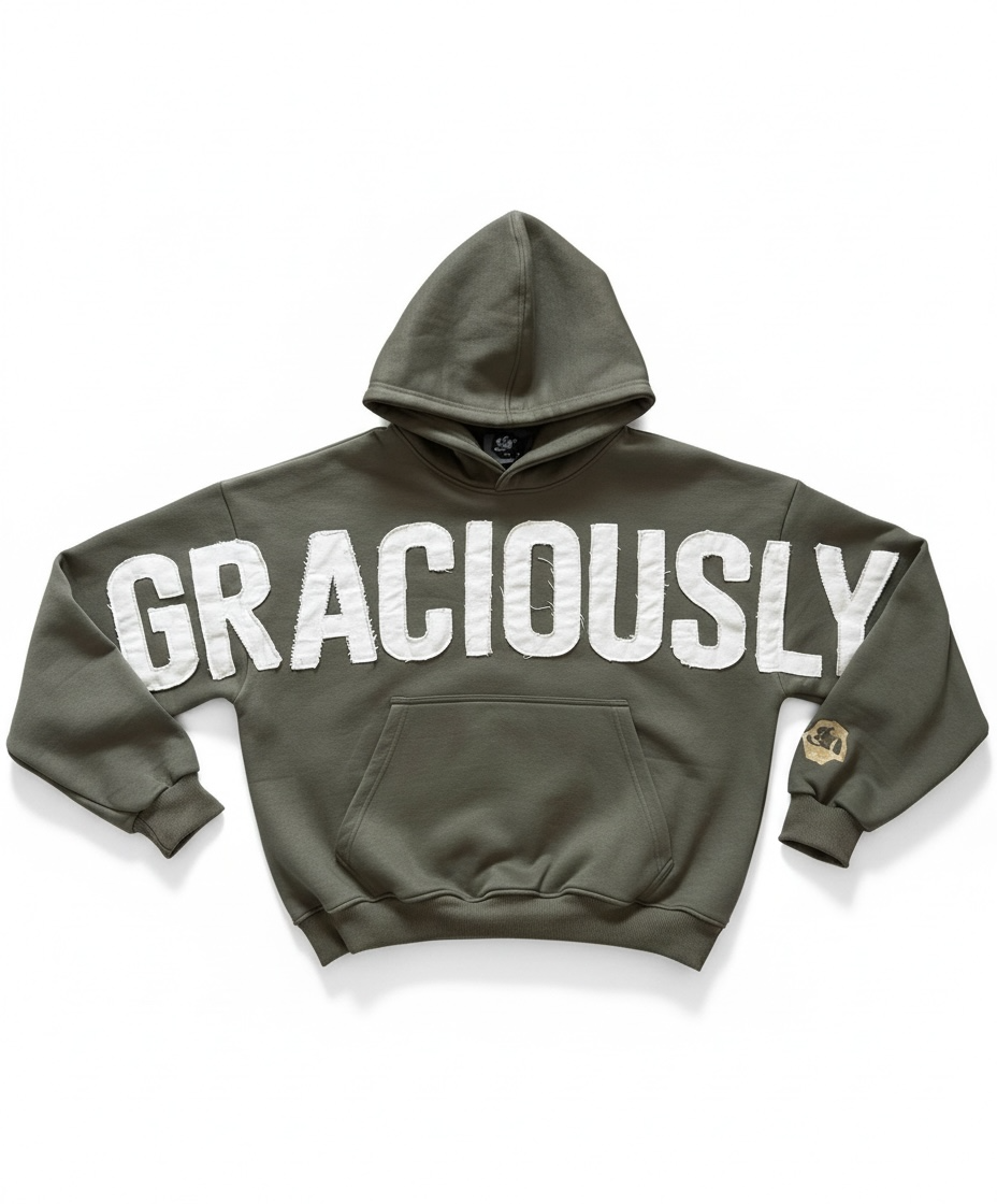 Premium Graciously Noticed Heavyweight Hoodie (Olive Green)