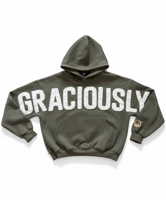 Premium Graciously Noticed Heavyweight Hoodie (Olive Green)