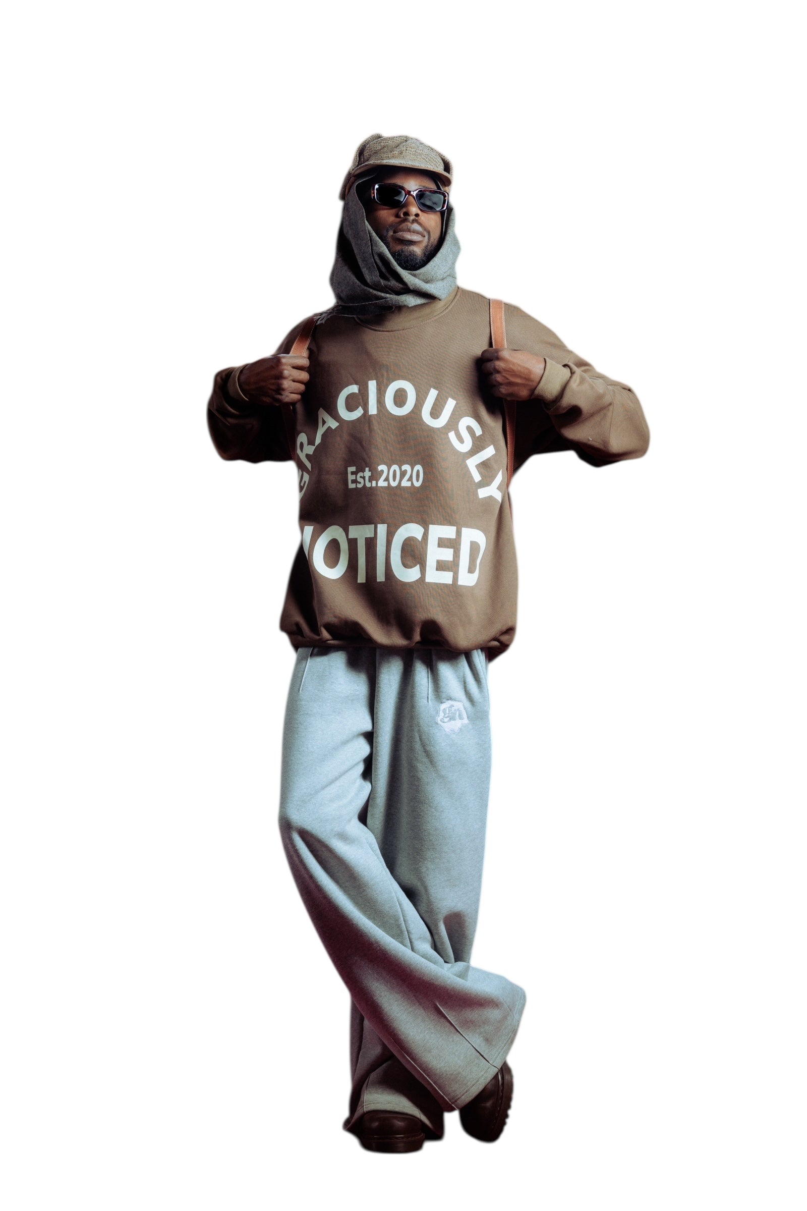 Premium Brown Graciously Noticed Crewneck Sweater