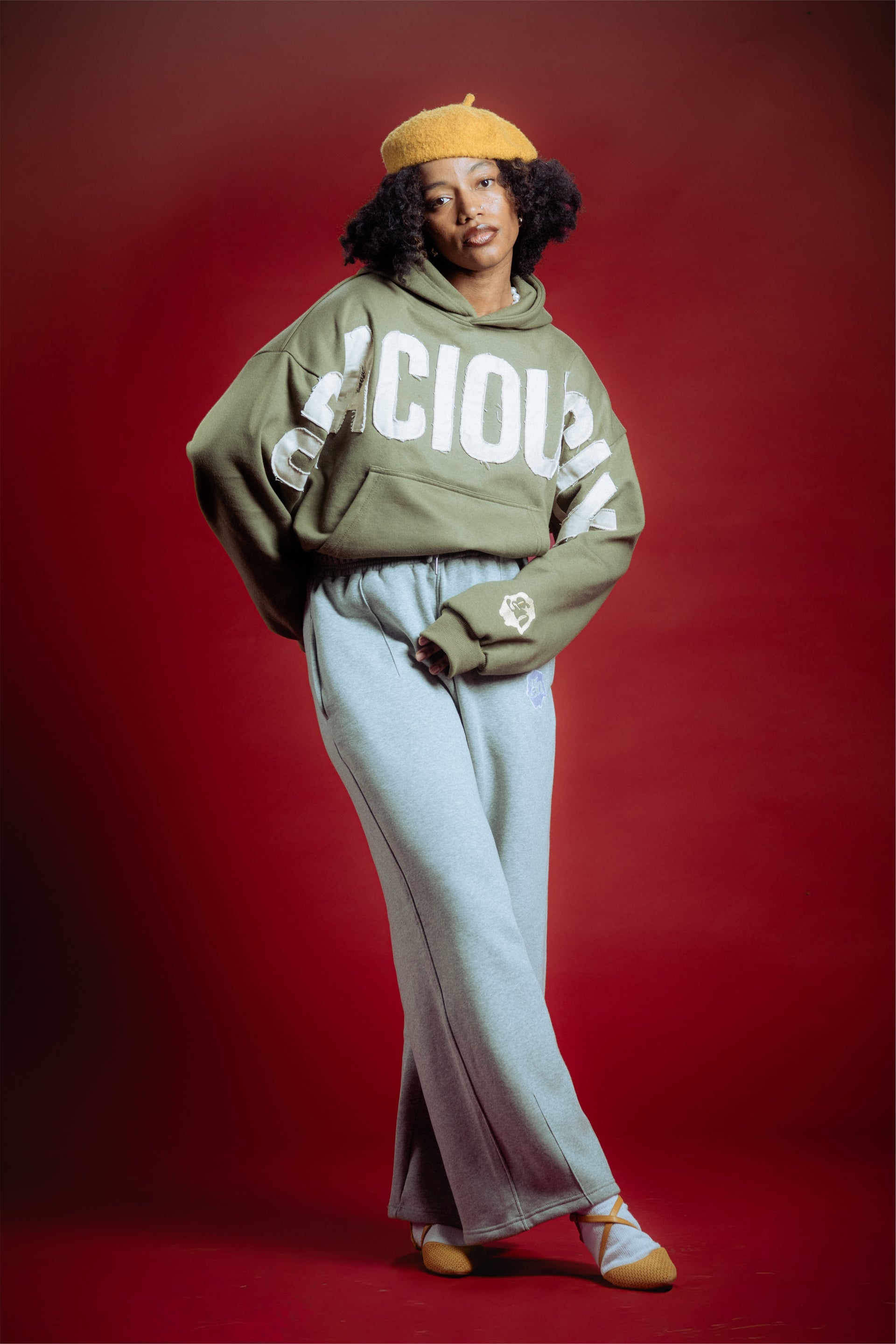 Premium Graciously Noticed Heavyweight Hoodie (Olive Green)